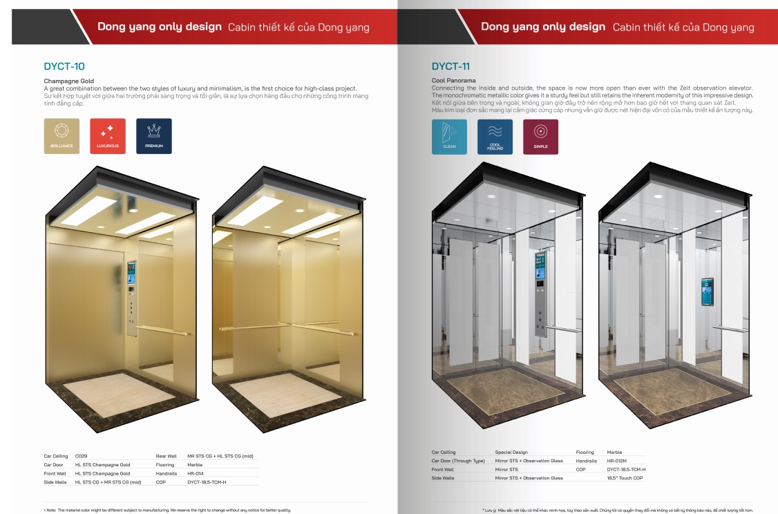 Một số cabin do Dongyang Chiến Thắng thiết kế